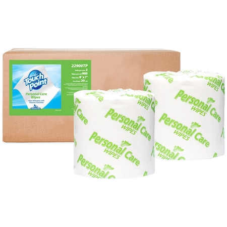 Touch Point TouchPoint Personal Care Wipes Large Roll, 2 Rolls x900 Wipes (8”x7”) 22900TP